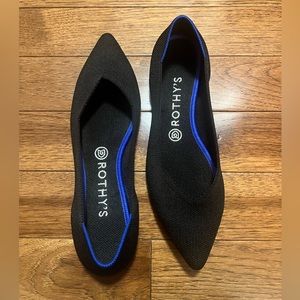 Rothy’s W9 women’s shoes pointed toe black WORN ONCE!!!!